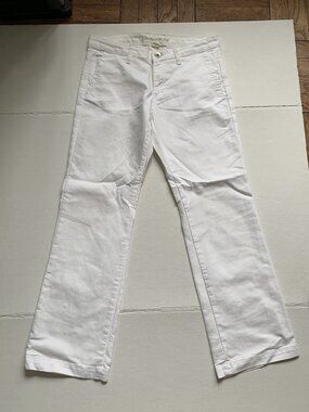 BANANA REPUBLIC WOMENS WHITE RELAXED TROUSERS PANTS SIZE 27S  MADE IN INDIA
